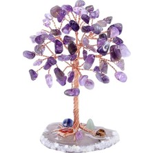 Assess Store Ametist “yaşam Ağacı” Kristal Bonsai – Doğal Taş Dekor | El Yapımı Tel Ağaç Meditasyon & Ofis Masaüstü Süs