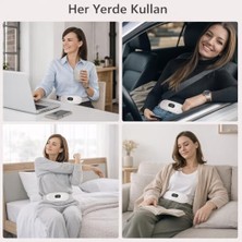 Assess Store Isıtmalı Titreşimli Şarjlı Masaj Kemeri - Regl Kemeri - Bel ve Karın Masaj Aleti (Mor)