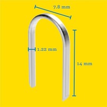 Assess Store Zımba Teli Tip 7, 14 mm Kıskaç, 960 Adet, Yuvarlak Sırtlı, 6 Mm'ye Kadar Kablolar Için