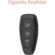 Assess Store Autohan Keys Lüx Araba Anahtarlık Kılıfı, Siyah ve Gümüş, Focus Fiesta Kuga Mondeo Smax Cmax Ecosport Modelleri Için Koruyucu Kılıf
