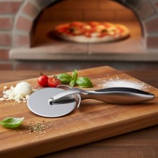Assess Store Paslanmaz Çelik Pizza Dilimleyici ve Kesici - Ergonomik Saplı Profesyonel Hamur Kesme Bıçağı - Parmak Koruyuculu Keskin Döner Bıçak