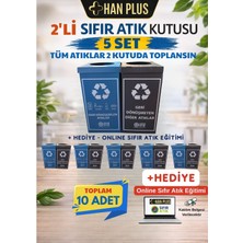 Han Plus Geri Dönüşüm Kutusu - İkili Set, 5 Takım (Toplam 10 Adet) + Online Sıfır Atık Eğitimi