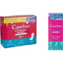 Assess Store Carefree Normal Parfümsüz 100'LÜ Günlük Ped ve Carefree, Günlük Ped, Pamuklu, Parfümsüz, 20'li