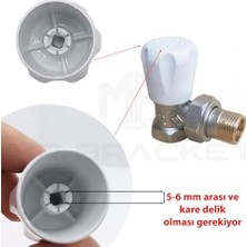 Assess Store Mr.bracket 5-Adet Geçmeli Model Radyatör Vanası Başlığı - Geçmeli Petek Vana Kapağı - Vidasız Petek Musluk Kafası (Geçmeli)
