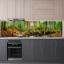 Assess Store Mutfak Tezgah Arası Folyo Kaplama Folyosu Dere Orman 60X300 cm