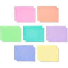 Assess Store Greetings Zarflı Boş Kartlar, Parlak Pastel Renkler, 200 Adet