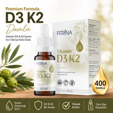 Fıtrina Vitamin D3K2 Damla 20 ml Cam Şişe Damlalıklı Takviye Edici Gıda