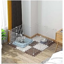 Assess Store 12 Panel Metal Beyaz Renk Evcil Küçük Hayvan Kedi Köpek Kuş Evi Kafesi Oyun Parkı