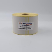 Assess Store Kuşe Etiket 65MM x 60MM Ruloda 800 Adet 40MM Çapında Baskısız Barkod Yazıcı Etiketi