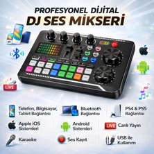 Multizone Dijital Dj Stüdyo Ses Mikseri Bluetooth Mikrofon Bağlantılı Şarjlı Kondenser Canlı Yayın