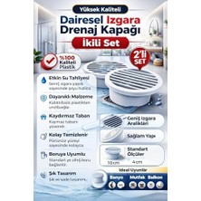 Assess Store 2 Li Yuvarlak Gider Süzgeci ve Koku Önleyici Kapak, Banyo, Mutfak, Duş ve Zemin Giderlerinde Kullanıma Uygun, 10 cm Çap, Dayanıklı Plastik, Saç ve Atık Tutucu Izgaralı Tasarım, Kolay Temizlik