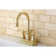 Assess Store KS2612BL Pirinç Pop-Up, Parlak Pirinç ile 4 Inç Lavabo Bataryası