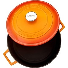 Assess Store Metal Döküm Yuvarlak Tencere, 28 Cm, Turuncu