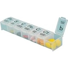 Assess Store Haftalk La Saklama Kutusu 7 Gn In Ayr Blmeli Klipsli Kapakl La Tama Kutusu 15 x 3,5 x 2,5 cm