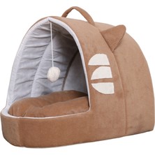 Beyzatex Kedi Köpek Yatağı Bej Renk 40x45x40 cm Yıkanabilir Yumuşak Dokulu Evcil Dostlar İçin