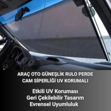 Assess Store Otomatik Mekanızmalı 68X125CM Araç Ön Cam Güneşlik Araç Karavan Ofis Güneşlik Perdesi Geri Çekilebilir Oto Ön Cam Güneşlik Branda