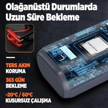 Assess Store Groove HCB002 24400MAH 3000A Akü Takviye Cihazı + Lastik Şişirme Kompresörü Taşınabilir Jump Starter (Kompresör+Powerbank+Led Lamba+Lcd Ekran)