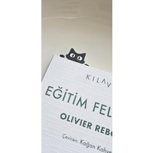 Assess Store 3D Baskı Siyah Beyaz Sevimli Kedi Kitap Ayracı 7'li Set