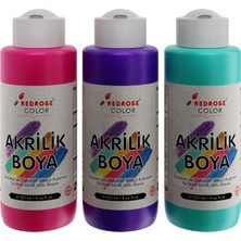 Assess Store Mor-Fuşya-Turkuaz Akrilik Boya 3'lü Set 3X120ML