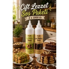 Frapella Antep Fıstık Sosu ve Kakaolu Fındık Sosu 1 kg x 2 Adet Waffle, Pankek, Krep Dondurma Vb.