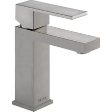 Assess Store Modern Tek Delikli Banyo Musluğu Fırçalanmış Nikel, Tek Kollu Banyo Musluğu, Gider Montajı, Paslanmaz Çelik 567LF-SSPP