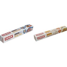 Assess Store Kesimli Streç Film 30 cm x 50 M ve Pişirme Kağıdı Kesilmiş (16 Yaprak) 42 x 37 cm