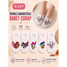 Worthy Socks 5'li Kadın Desenli Pamuklu Görünmez Spor Ayakkabı Çorabı