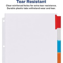 Assess Store Big Tab 21211 3 Halkalı Kitap Için Ayırıcı Yapraklar, 8 Ayraç, Çok Renkli, 6 Set