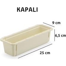 Assess Store Ayarlanabilir Kayar Kızaklı Mini Çekmece Organizeri Uzuayıp Kısalan Konsül Masa Üstü Dzenleyici (Krem, 3 Numara)