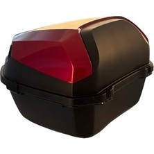 Assess Store Wheelıe XT08-BR 32 Litre Motosiklet Arka Çanta Koyu Kırmızı Parlak Su Geçirmez Abs Çift Kilitleme Üniversal