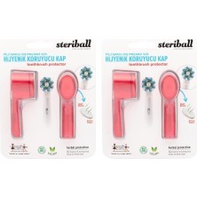 Assess Store Sterıball Şarjlı ve Pilli Diş Fırçaları Için Hijyenik Diş Fırçası Koruma Kabı-2'li Kırmızı (2 Paketi)