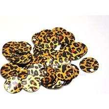 Assess Store Çanta Pulu, Patik Pulu (10 Gram) 20 mm Leopar Desenli Altın Renk