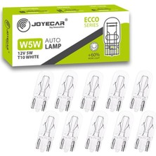 Assess Store Joyecar W5W T10 Ecco Series Sarı Otomobil Ampulü, 12V 5W,%60 Daha Fazla Işık, 10 Adet