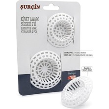 Assess Store 2'li Küvet ve Lavabo Süzgeci Seti - Farklı Boylarda Tıkanıklık Önleyici Plastik Lavabo Filtresi