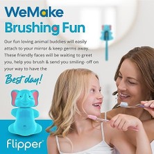 Assess Store Flipper Fun Kaplumbağa Diş Fırçası Kapağı - Kapaklı Çocuk Diş Fırçası Tutacağı - Banyo Için Diş Fırçası Tutucuları - Vantuzlu Diş Fırçası Tutacağı