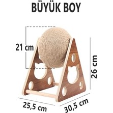 Assess Store Tineke Ahşap Ipli Kedi Oyuncagi Topu Kedi Tırmalaması (Büyük Boy Tırmalama Top)