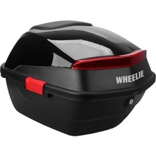 Assess Store Wheelıe XT88-B 32 Litre Motosiklet Arka Çanta Siyah Parlak Su Geçirmez Abs Top Çift Kilitleme Üniversal
