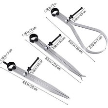Assess Store Big Horn 19053 20 cm Kaliper Seti, 3 Parçalı Pergel Seti