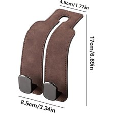 Assess Store Koltuğu Askıları, 2 Adet Deri Koltuk Başlığı Askısı, 2'si 1 Arada Çok Fonksiyonlu Çift Askı, Çanta, Ceket, Şemsiye ve Alışveriş Poşetleri Için Ideal, Kahverengi