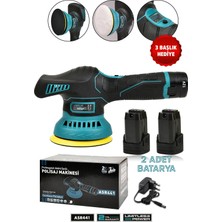 Assur 12V Orbital Polisaj Makinesi 450 W Güçlü Cila Pasta Parlatma 3600 Devir/dk 6 Kademeli