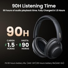 Assess Store Hitune Max5 Hibrit Aktif Gürültü Engelleyici Kablosuz Kulak Üstü Kulaklık, Siyah