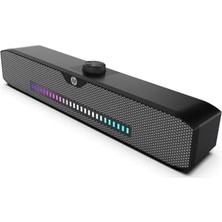 Assess Store Hp DHS-4200S Rgb Soundbar - Bluetooth ve 3.5mm Kablolu Hibrit Hoparlör, USB Beslemeli, Masaüstü Pc ve Laptop Uyumlu, Dinamik LED Işıklı, 6W Ses Çıkış Gücü, 2B283AA