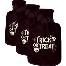 Assess Store Arkadaşa Hediye Halloween Tasarımlı Su Torbası - Tasarım Kılıflı Termofor - El Ayak Isıtıcı (3 Paketi)