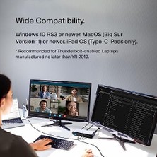 Assess Store Thunderbolt 4 Pro, Tek 8k 60hz, Çift 4K Ekran Uyumlu, 2 x Thunderbolt 4 Bağlantı Noktası, 2 x HDMI Bağlantı Noktası, 90W Güç Dağıtım Pd, Ses Girişi/çıkışı