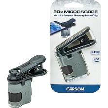 Assess Store Micromini 20X LED Işıklı Cep Mikroskopu, Entegre LED ve Uv El Feneri ve Evrensel Akıllı Telefon Digiscoping Adaptör Klipsi (MM-380)