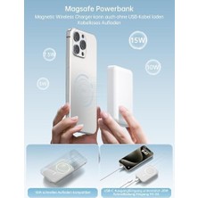 Assess Store Kablosuz Power Bank, Manyetik Powerbank, Pd Usb-C Hızlı Şarj Batarya Paketi, 15/14/13/12 Plus/mini/pro/pro Max ile Uyumlu