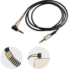 Assess Store 3.5mm Aux Kablosu Jak Erkek Erkek L Tipi 1 Metre Ses Aktarım Kablosu