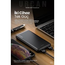 Assess Store 10.000MAH LED Işıklı Taşınabilir Şarj Aleti/powerbank (Siyah)