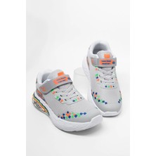 Tonny Black Çocuk Unisex Buz Rahat Kalıp Nefes Alabilen Cırtlı Işıklı Sneaker