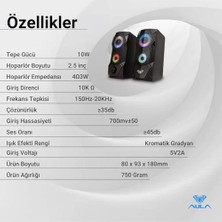 Assess Store Aula N-301 10W Masaüstü Rgb Gaming Oyuncu Pc 1+1 Speaker Hoparlör